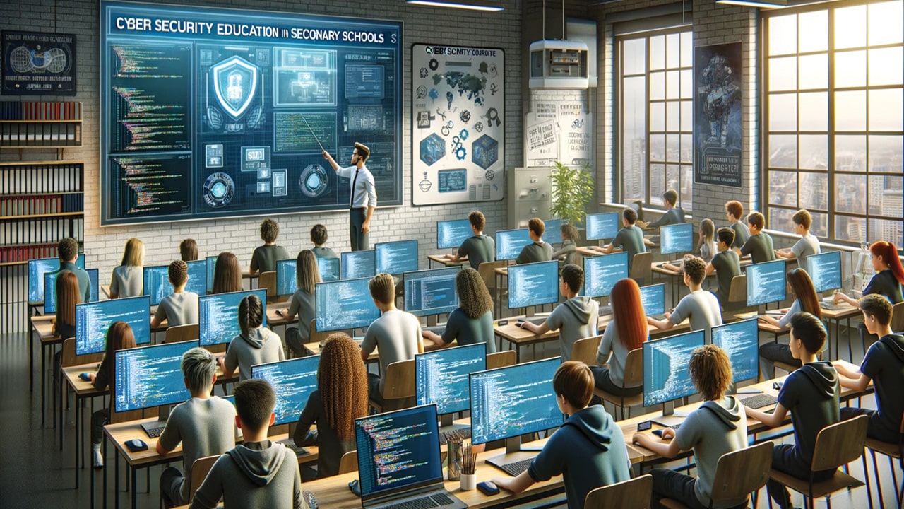 The AI Generated cover image for the Cyber Security Education report.